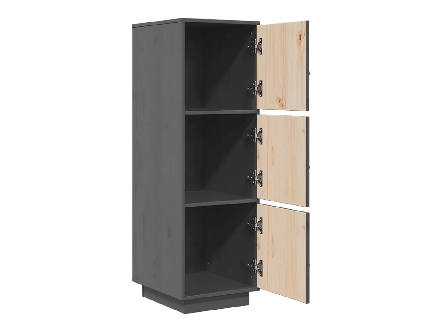 Aparador cómoda cómoda armario mueble organizador cocina salón salón alto 34 x 40 x 108,5 cm madera maciza de pino gris 02_0034224