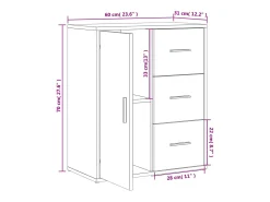 Aparador cómoda cómoda armario unidad de almacenamiento organizador cocina salón salón Sonoma 60 x 31 x 70 cm madera contrachapada marrón 02_0031594