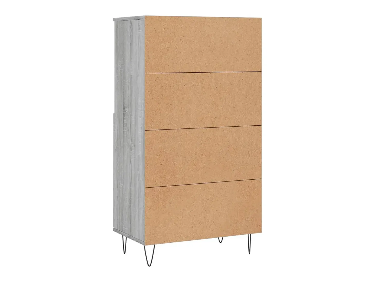 Aparador cómoda cómoda armario mueble organizador cocina salón salón alto Sonoma 60 x 36 x 110 cm madera contrachapada gris 02_0035382
