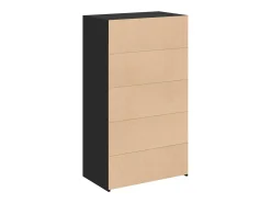 Aparador cómoda cómoda armario mueble organizador cocina salón salón alto 70 x 41 x 124 cm madera contrachapada negro 02_0035123