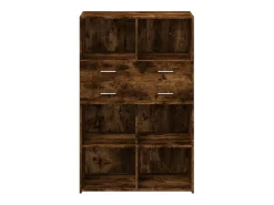 Aparador cómoda cómoda armario mueble organizador cocina salón salón alto 80 x 42,5 x 124 cm madera contrachapada marrón 02_0033561