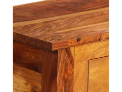 Aparador cómoda cómoda armario mueble organizador cocina salón salón con 3 cajones 110 x 30 x 80 cm madera maciza de acacia marrón 02_0029735