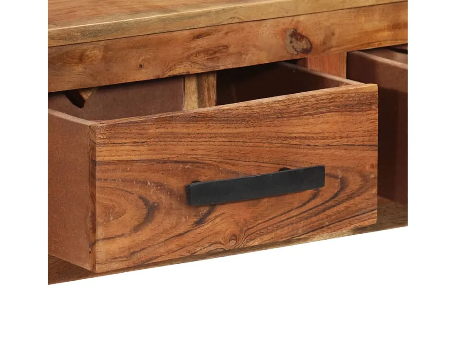 Aparador cómoda cómoda armario mueble organizador cocina salón salón con 3 cajones 110 x 30 x 80 cm madera maciza de acacia marrón 02_0029735