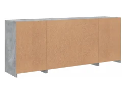 Aparador Cómoda Cómoda Armario Unidad de Almacenamiento Organizador Cocina Salón Salón con Luces LED 163 x 37 x 67 cm Gris 02_0029983