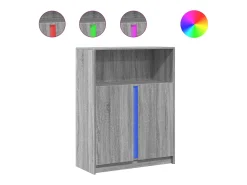 Aparador cómoda cómoda armario mueble organizador cocina salón salón con LED Sonoma 77 x 34 x 100 cm madera contrachapada gris 02_0029823