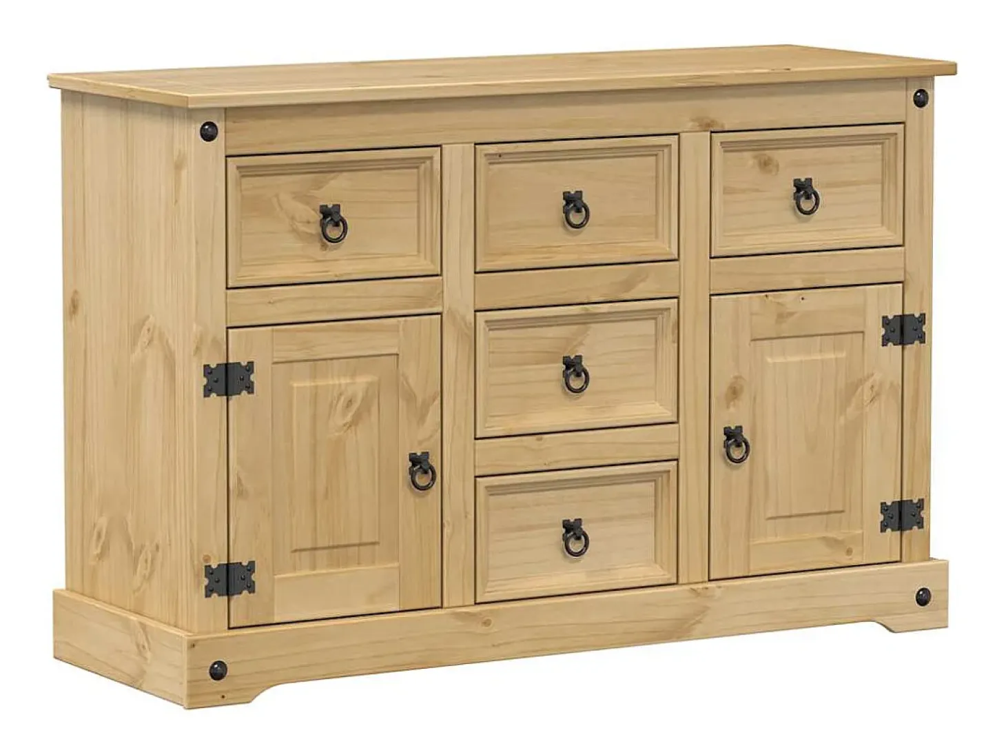 Aparador cómoda cómoda armario mueble organizador cocina salón Corona 115 x 40 x 76 cm madera maciza de pino 02_0031744