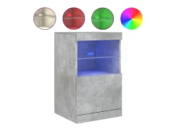 Aparador cómoda cómoda armario mueble organizador cocina salón salón con luces LED 41 x 37 x 67 cm gris 02_0029999