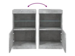 Aparador cómoda cómoda armario mueble organizador cocina salón salón con luces LED 41 x 37 x 67 cm gris 02_0029999