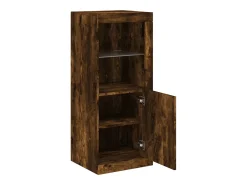 Aparador cómoda cómoda armario mueble organizador cocina salón salón con luces LED 41 x 37 x 100 cm marrón 02_0029883