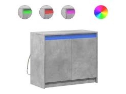 Aparador Cómoda Cómoda Armario Organizador Cocina Salón Salón con LED 72 x 34 x 61 cm Madera contrachapada Gris 02_0029806