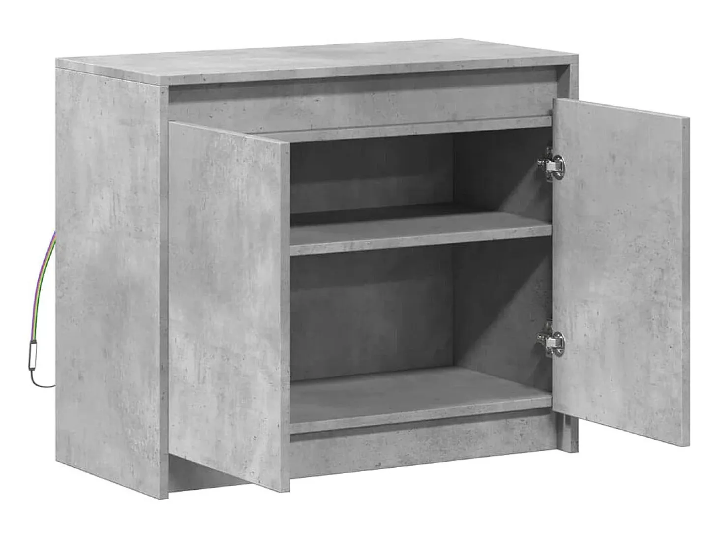 Aparador Cómoda Cómoda Armario Organizador Cocina Salón Salón con LED 72 x 34 x 61 cm Madera contrachapada Gris 02_0029806