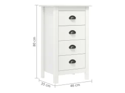 Aparador cómoda cómoda armario mueble organizador cocina salón salón Hill 46 x 35 x 80 cm madera maciza de pino blanco 02_0035668