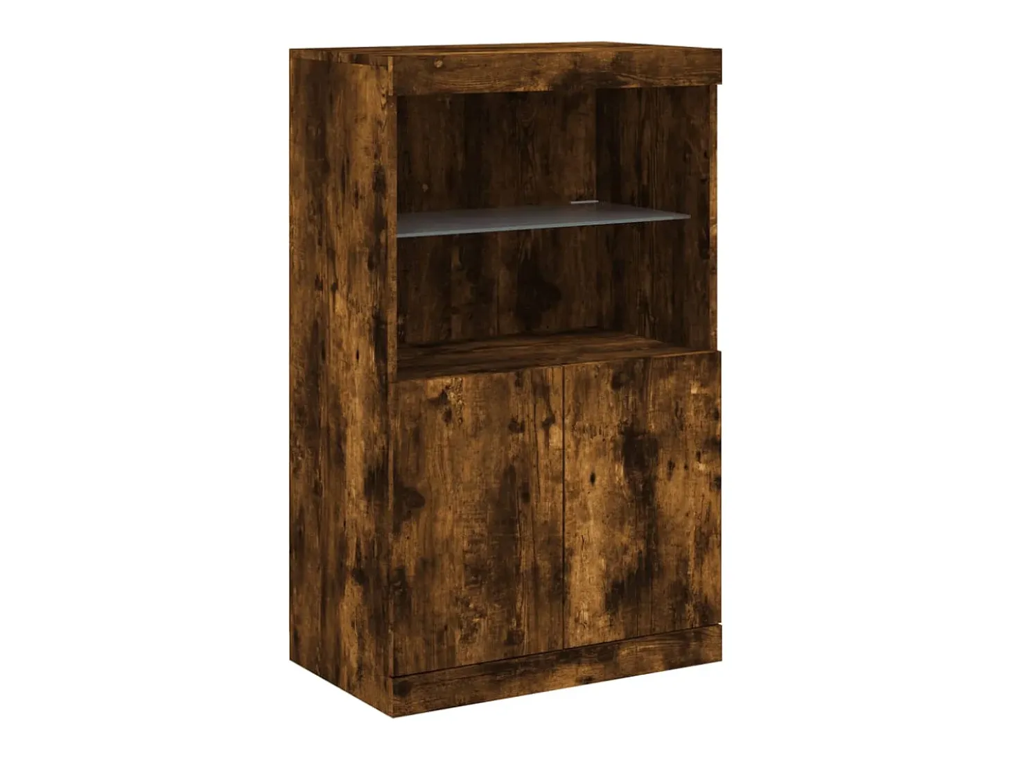 Aparador cómoda cómoda armario mueble organizador cocina salón salón con luces LED 60,5 x 37 x 100 cm marrón 02_0029888