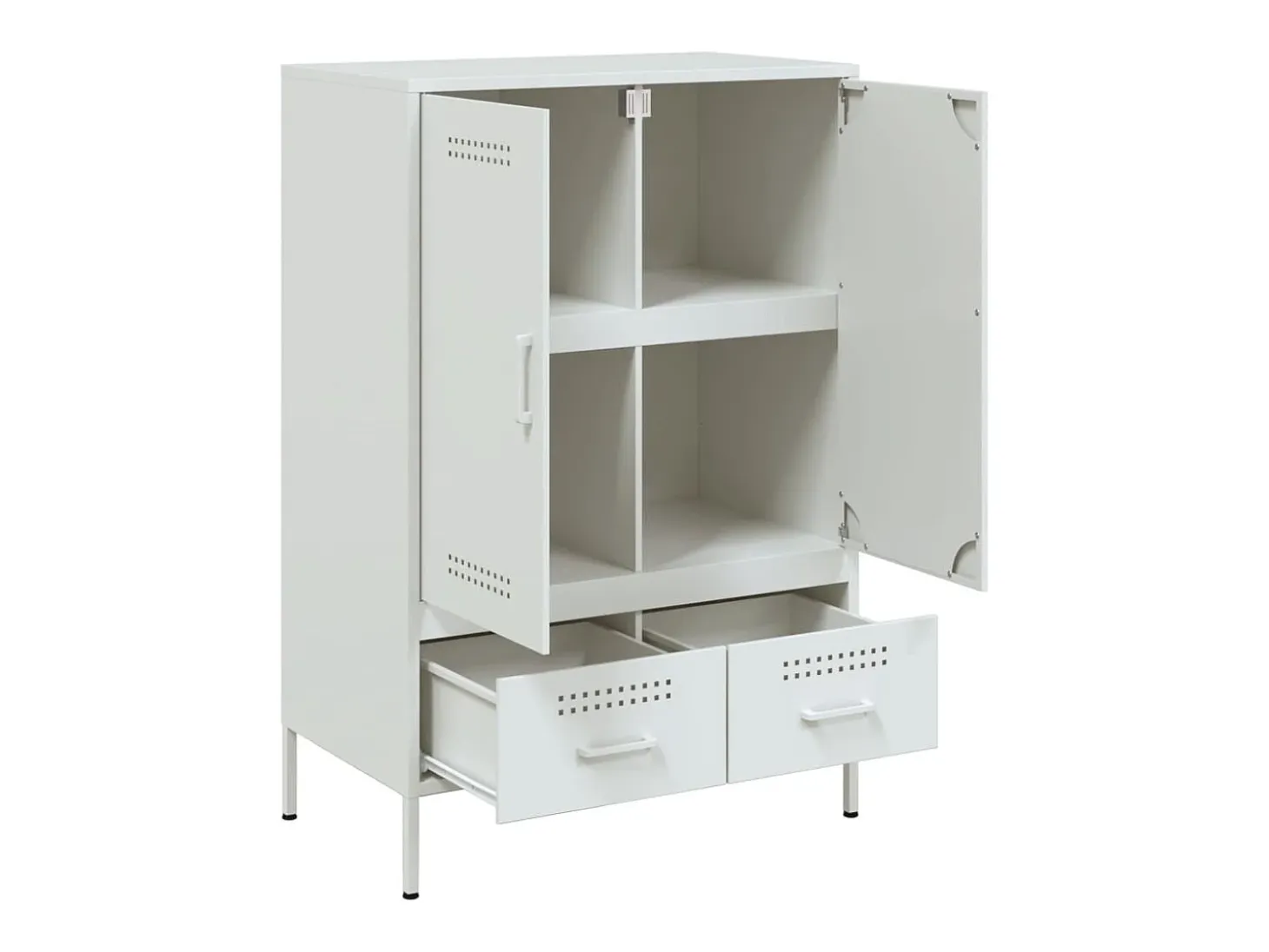 Aparador cómoda cómoda armario mueble organizador cocina salón salón alto 68 x 39 x 101,5 cm acero blanco 02_0032484