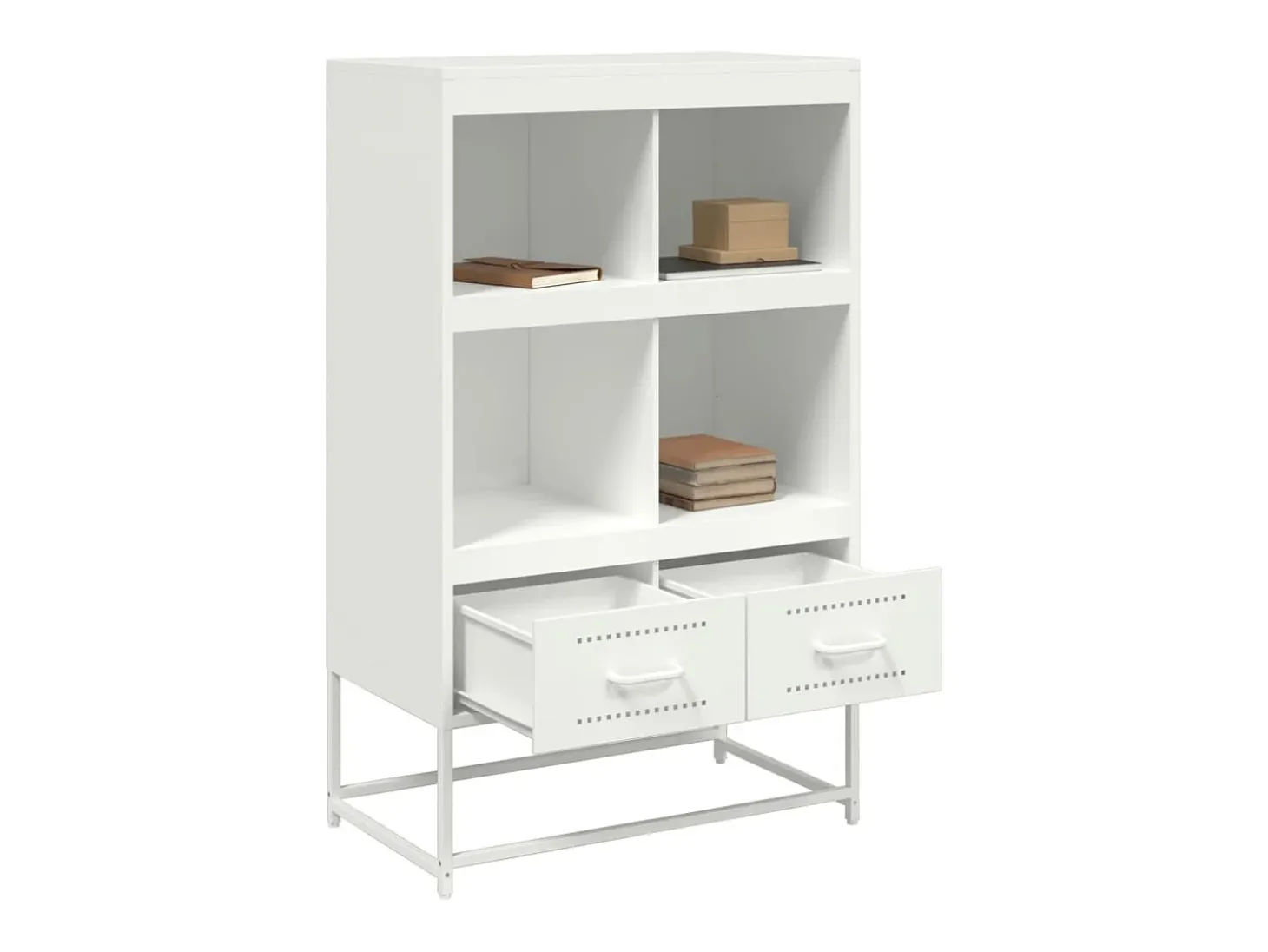 Aparador cómoda cómoda armario mueble organizador cocina salón salón alto 68 x 39 x 111,5 cm acero blanco 02_0032487
