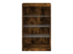 Aparador Cómoda Cómoda Armario Unidad de Almacenamiento Organizador Cocina Salón Salón con Luces LED 60,5 x 37 x 100 cm Marrón 02_0029887