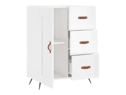 Aparador cómoda cómoda armario mueble organizador cocina salón brillante 69,5 x 34 x 90 cm madera contrachapada blanco 02_0030745