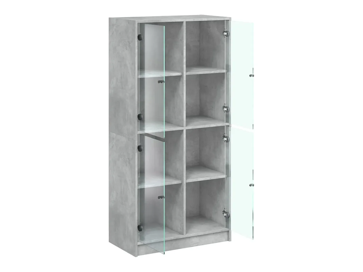 Aparador cómoda cómoda armario mueble organizador cocina salón salón alto con puertas 68 x 37 x 142 cm madera contrachapada gris 02_0032241