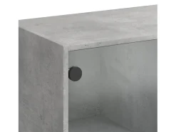 Aparador cómoda cómoda armario mueble organizador cocina salón salón alto con puertas 68 x 37 x 142 cm madera contrachapada gris 02_0032241