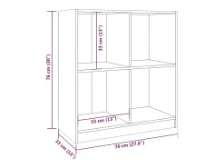 Aparador cómoda cómoda armario mueble organizador cocina salón salón 70 x 33 x 76 cm madera maciza de pino blanco 02_0030480