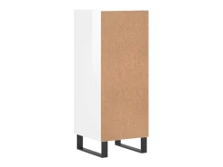 Aparador cómoda cómoda armario mueble organizador cocina salón brillante 34,5 x 34 x 90 cm madera contrachapada blanco 02_0030612