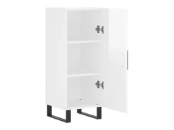 Aparador cómoda cómoda armario mueble organizador cocina salón brillante 34,5 x 34 x 90 cm madera contrachapada blanco 02_0030612