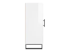 Aparador cómoda cómoda armario mueble organizador cocina salón brillante 34,5 x 34 x 90 cm madera contrachapada blanco 02_0030612