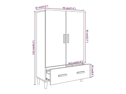 Aparador cómoda cómoda armario mueble organizador cocina salón salón alto Sonoma 70 x 31 x 115 cm madera contrachapada marrón 02_0034200