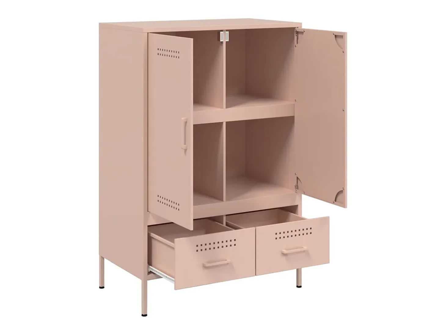 Aparador cómoda cómoda armario mueble organizador cocina salón salón alto 68 x 39 x 101,5 cm acero rosa 02_0035163