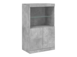 Aparador cómoda cómoda armario mueble organizador cocina salón salón con luces LED 181,5 x 37 x 100 cm gris 02_0029985