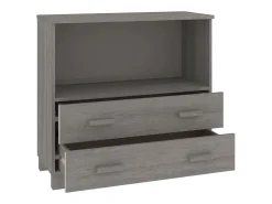 Aparador cómoda cómoda armario mueble organizador cocina salón luz 85 x 35 x 80 cm madera maciza de pino gris 02_0032160