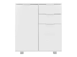 Aparador cómoda cómoda armario mueble organizador cocina salón brillante 71 x 35 x 80 cm madera contrachapada blanco 02_0030767