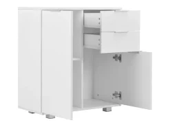 Aparador cómoda cómoda armario mueble organizador cocina salón brillante 71 x 35 x 80 cm madera contrachapada blanco 02_0030767