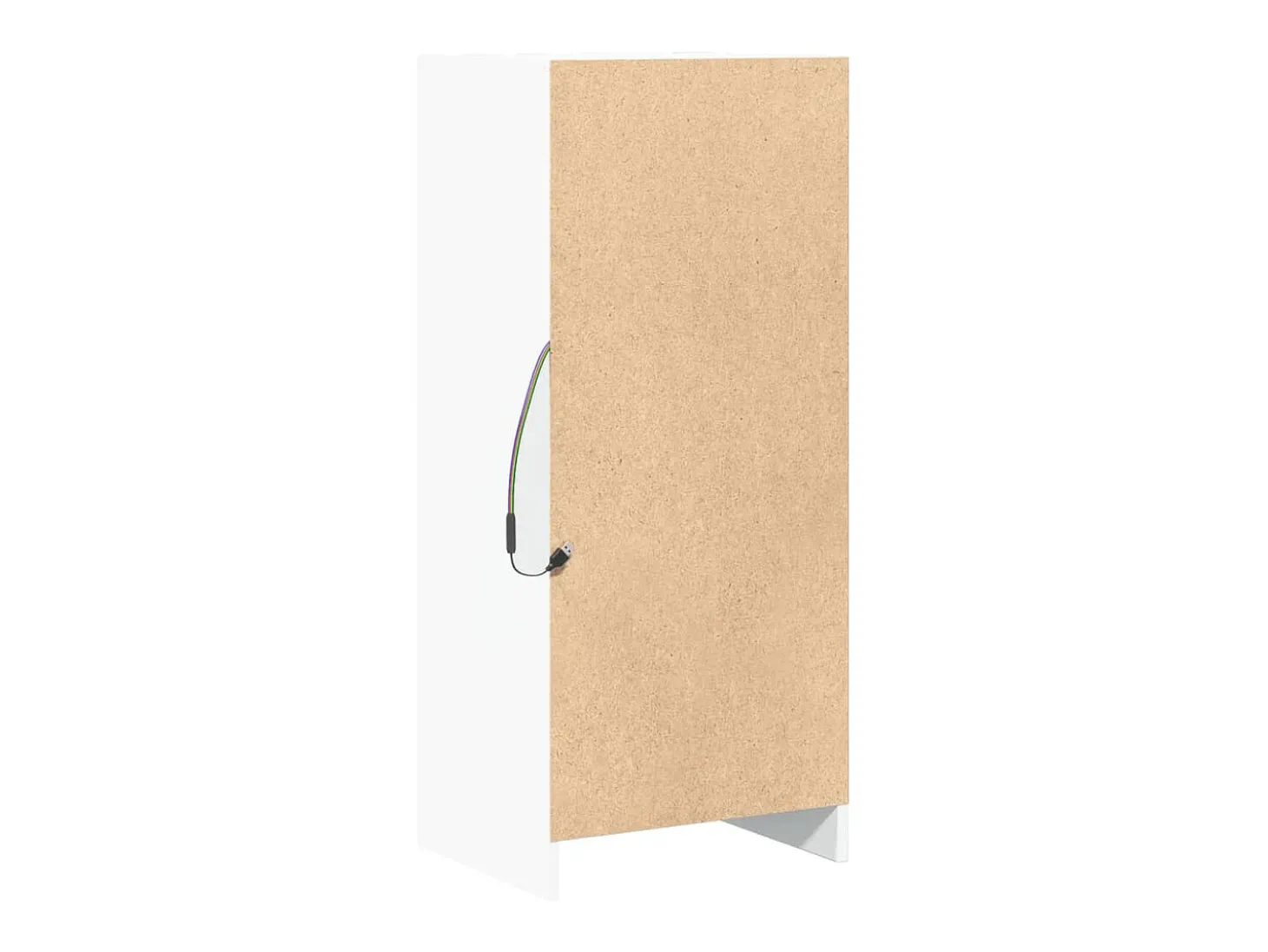 Aparador cómoda cómoda armario mueble organizador cocina salón salón con LED 42,5 x 34 x 100 cm madera contrachapada blanco 02_0029771