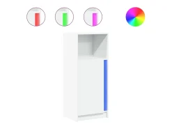 Aparador cómoda cómoda armario mueble organizador cocina salón salón con LED 42,5 x 34 x 100 cm madera contrachapada blanco 02_0029771
