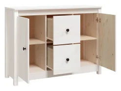 Aparador cómoda cómoda armario mueble organizador cocina salón salón 100 x 35 x 74 cm madera maciza de pino blanco 02_0030156