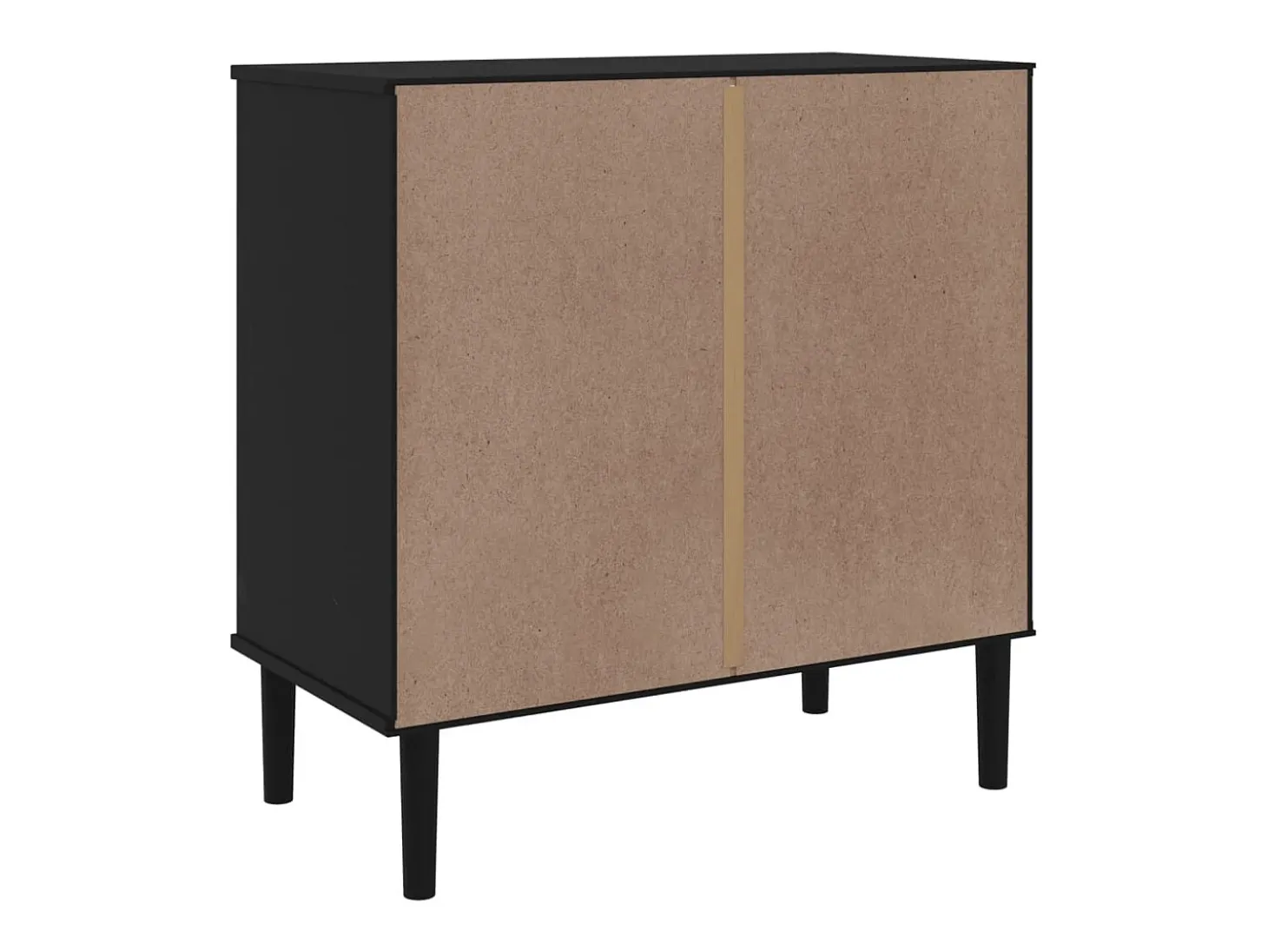 Aparador cómoda cómoda armario mueble organizador cocina salón salón aspecto ratán 80 x 40 x 80 cm madera maciza de pino negro 02_0036239