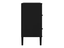 Aparador cómoda cómoda armario mueble organizador cocina salón salón aspecto ratán 80 x 40 x 80 cm madera maciza de pino negro 02_0036239