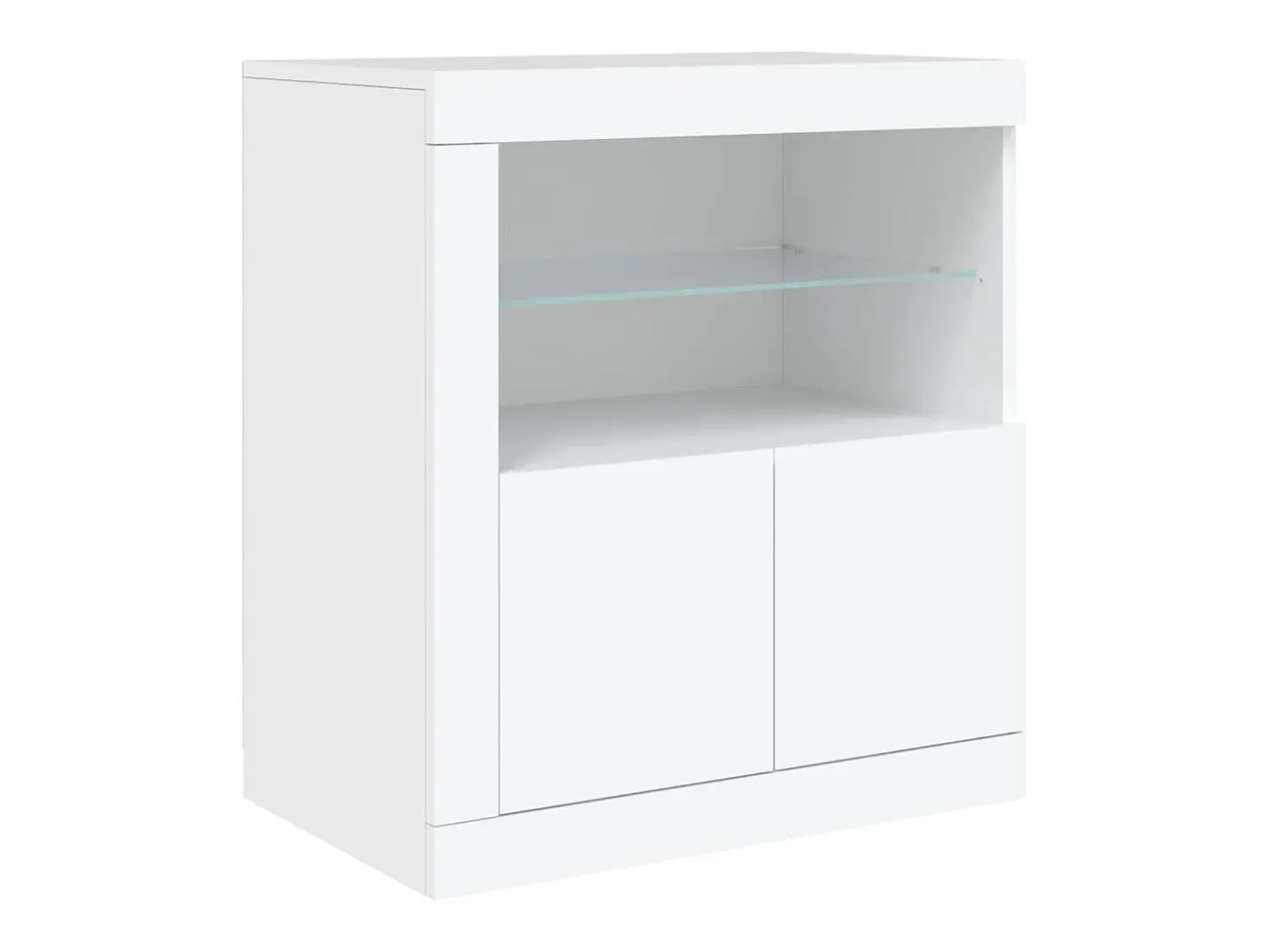 Aparador cómoda cómoda armario mueble organizador cocina salón salón con luces LED 181,5 x 37 x 67 cm blanco 02_0029840
