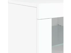 Aparador cómoda cómoda armario mueble organizador cocina salón salón con luces LED 181,5 x 37 x 67 cm blanco 02_0029840