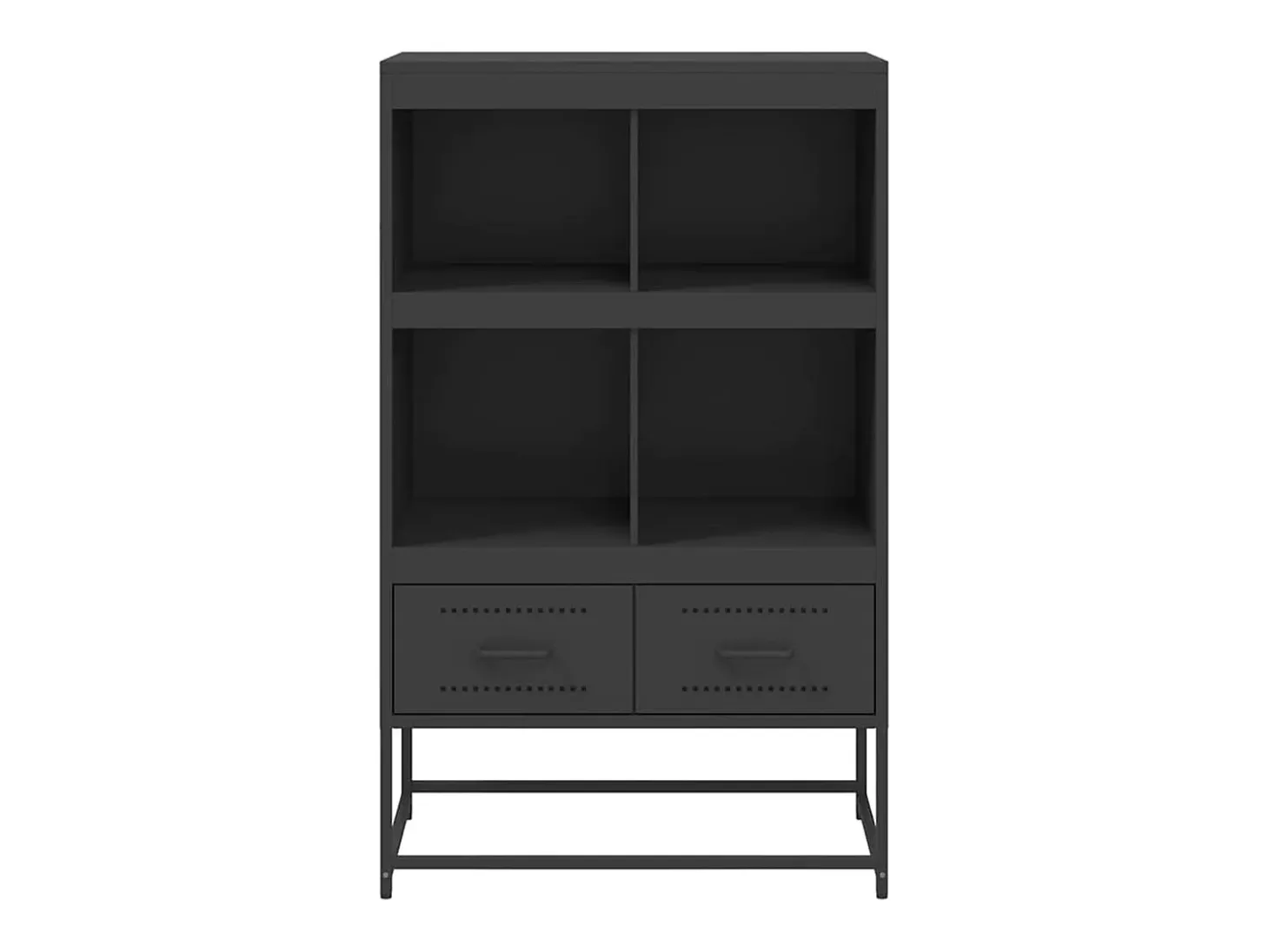Aparador cómoda cómoda armario mueble organizador cocina salón salón alto 68 x 39 x 111,5 cm acero negro 02_0034962