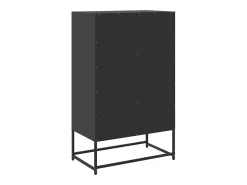 Aparador cómoda cómoda armario mueble organizador cocina salón salón alto 68 x 39 x 111,5 cm acero negro 02_0034962