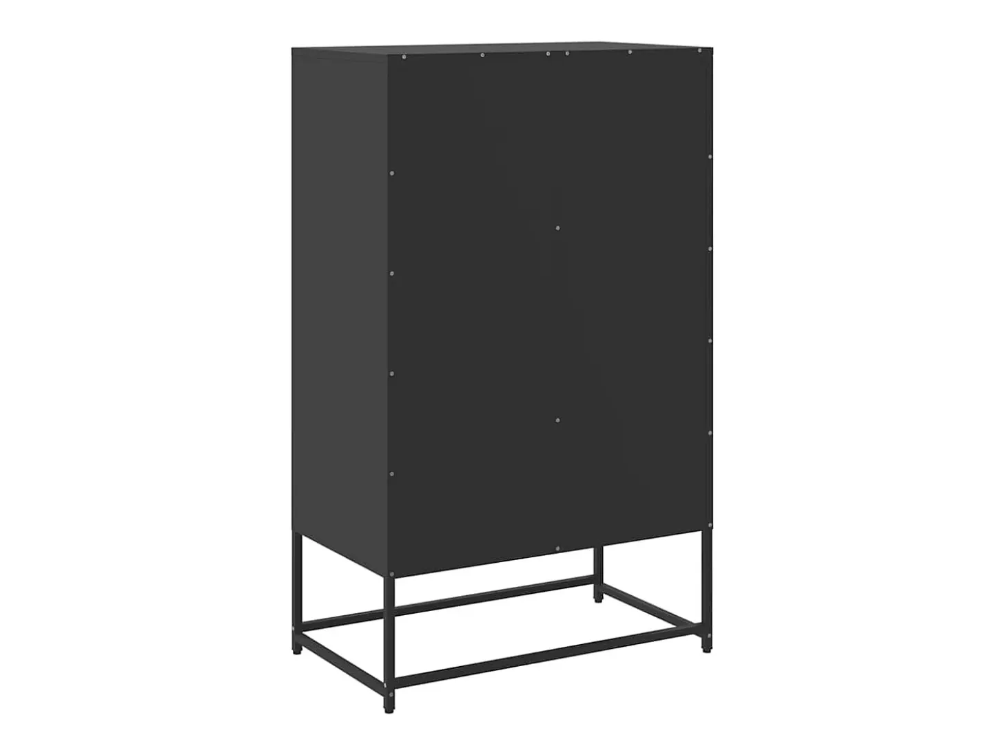 Aparador cómoda cómoda armario mueble organizador cocina salón salón alto 68 x 39 x 111,5 cm acero negro 02_0034962