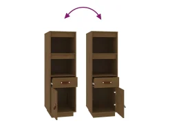 Aparador cómoda cómoda armario mueble organizador cocina salón salón alto 34 x 40 x 108,5 cm madera maciza de pino marrón 02_0034752
