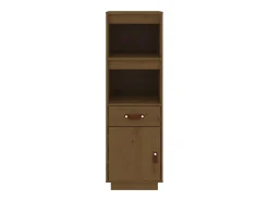 Aparador cómoda cómoda armario mueble organizador cocina salón salón alto 34 x 40 x 108,5 cm madera maciza de pino marrón 02_0034752