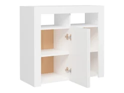 Aparador cómoda cómoda armario mueble organizador cocina salón salón con luces LED 80 x 35 x 75 cm blanco 02_0029858