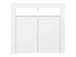 Aparador cómoda cómoda armario mueble organizador cocina salón salón con luces LED 80 x 35 x 75 cm blanco 02_0029858