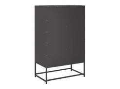 Aparador cómoda cómoda armario mueble organizador cocina salón salón alto 68 x 39 x 111,5 cm acero negro 02_0034963