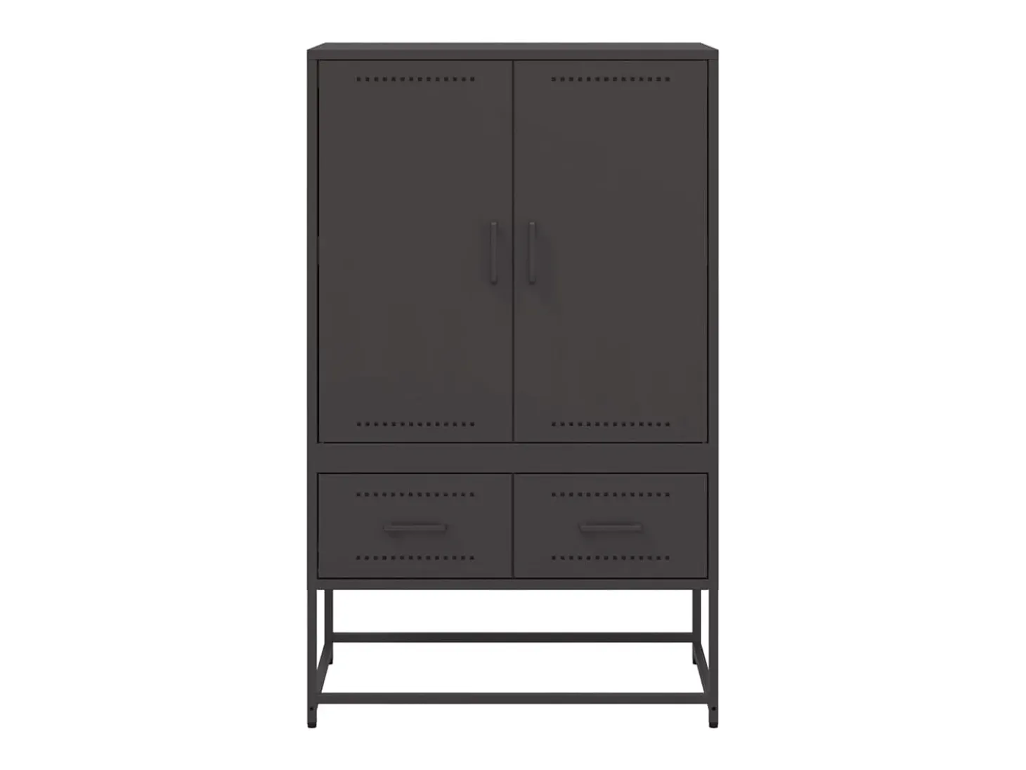 Aparador cómoda cómoda armario mueble organizador cocina salón salón alto 68 x 39 x 111,5 cm acero negro 02_0034963