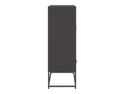 Aparador cómoda cómoda armario mueble organizador cocina salón salón alto 68 x 39 x 111,5 cm acero negro 02_0034963